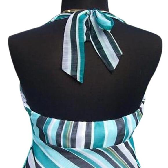 Cache Hankey Hem Gold Braid Metallic Lined Halter Top Multi Color New NWT $128 - Picture 5 of 6